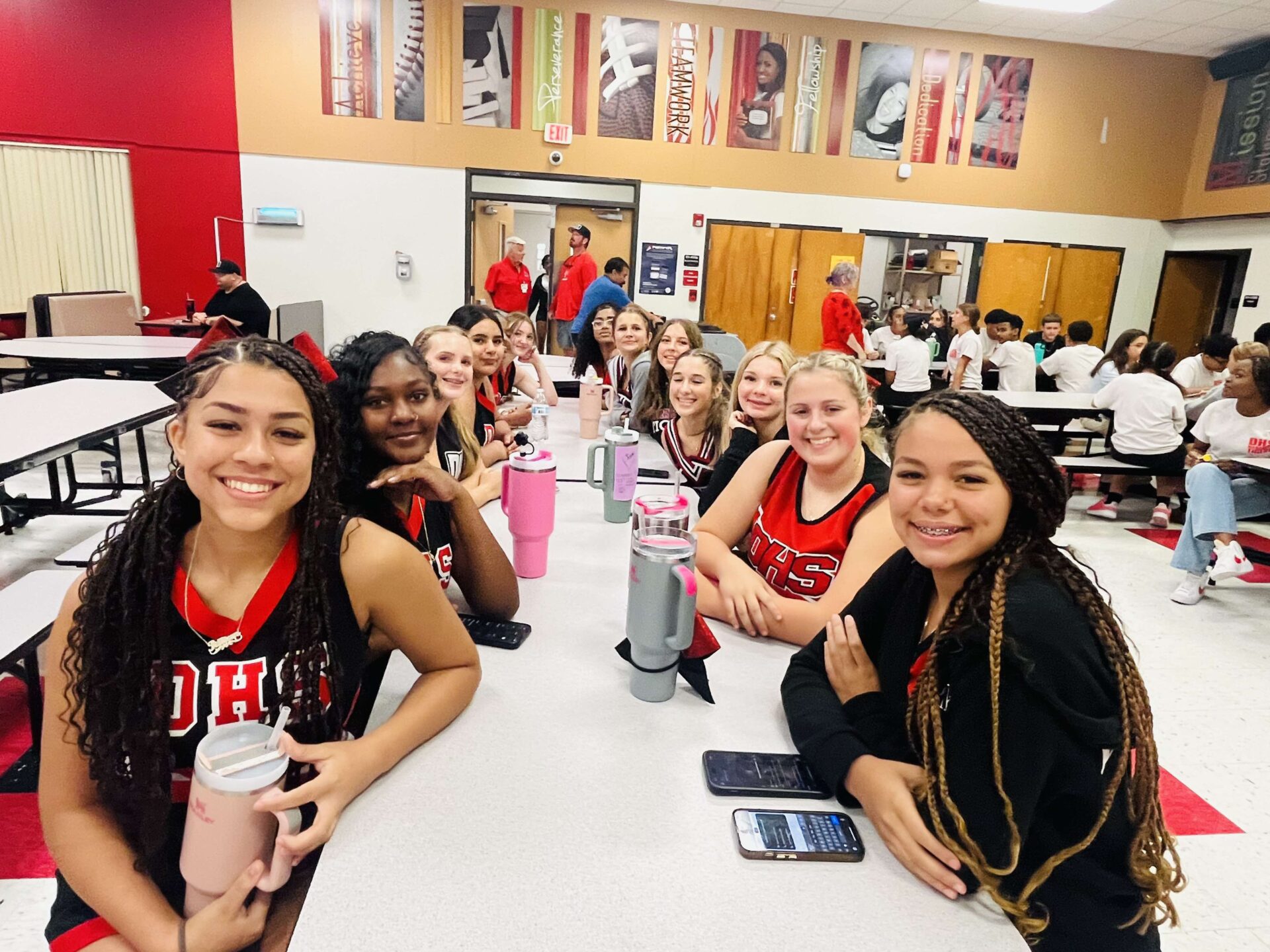 DHS Cheerleaders smile before the big game at school