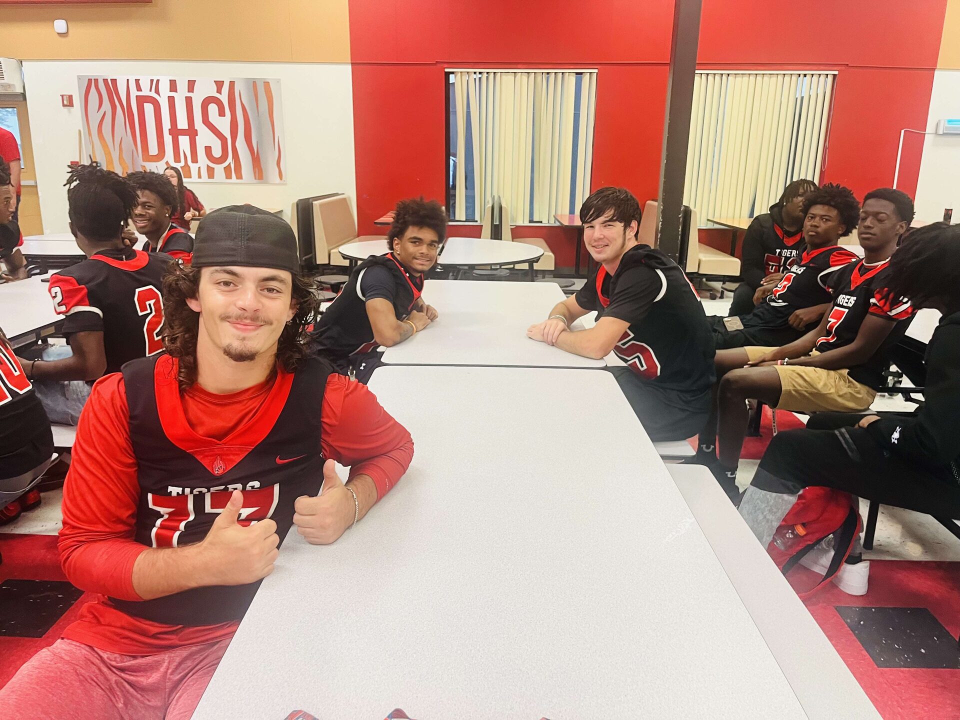 Football players before the big game