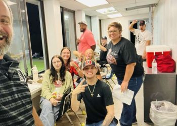 Our Tiger Chow Crew volunteering in the box